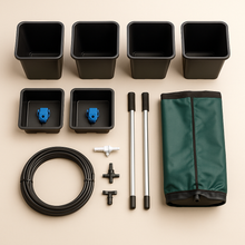 4-Pot Hydroponics Starter Kit | Gravity-Fed, Pump-Free