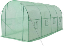 Side view of 15x7x7 ft portable walk-in tunnel greenhouse on white background
