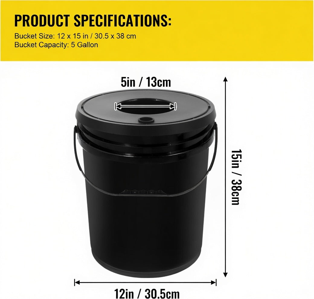 5 Gallon DWC bucket dimensions and specifications